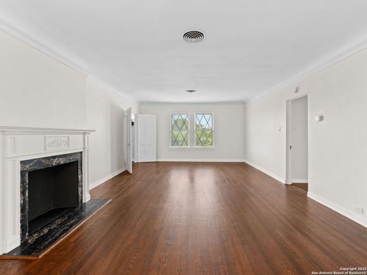 Empty room, Fireplace, Interior, Wood Texture Flooring