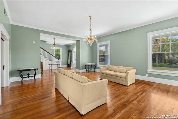 Chandelier, Interior, Living room, Pendant Lights, Wood Texture Flooring