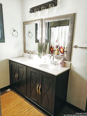 Bathroom, Dual Sink Vanities, Interior, Wood Texture Flooring