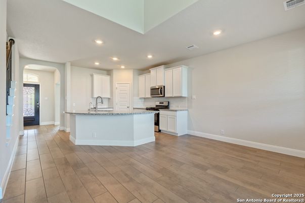 Interior, Kitchen, Recessed Lighting, Wood Texture Flooring