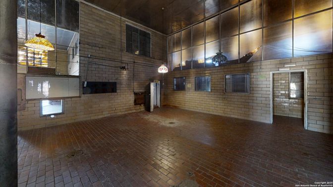 Empty room, Interior, Pendant Lights, Stone Walls