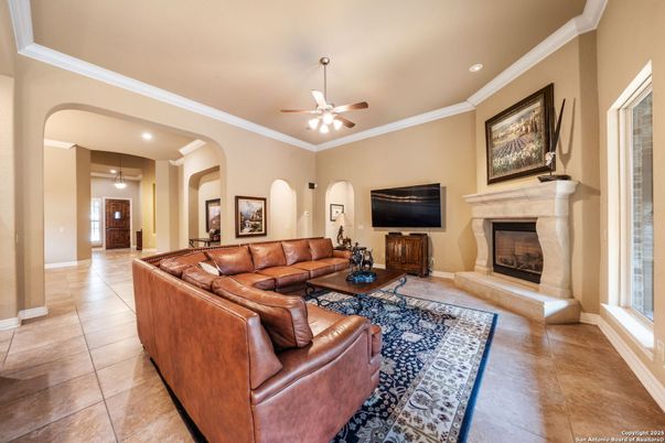 Fireplace, Interior, Living room, Recessed Lighting
