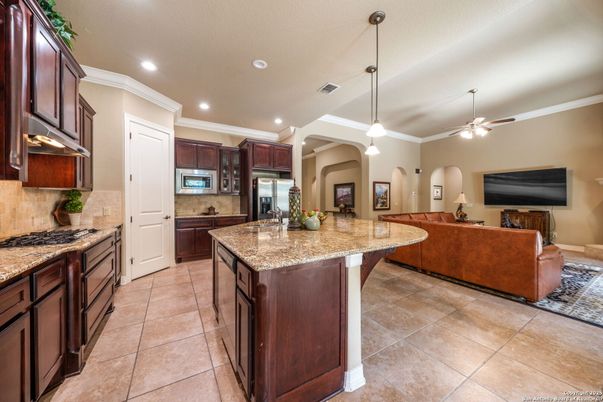 Interior, Kitchen, Living room, Pendant Lights, Recessed Lighting, Stainless Steel Appliances