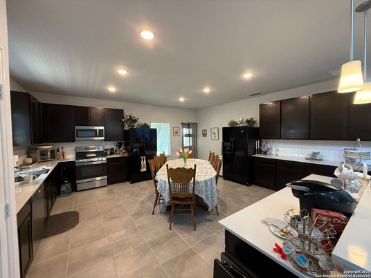 Dining room, Interior, Kitchen, Recessed Lighting, Stainless Steel Appliances