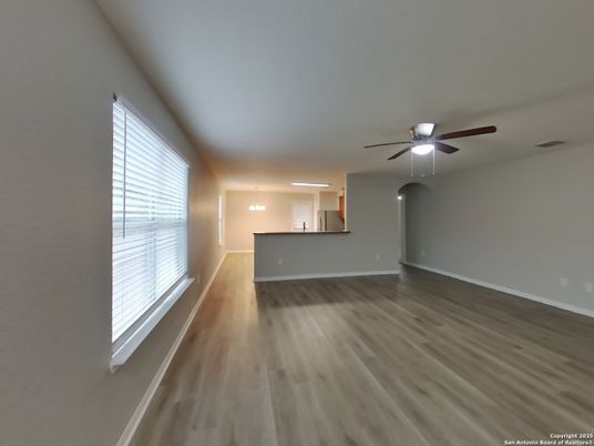Empty room, Interior, Pendant Lights, Wood Texture Flooring