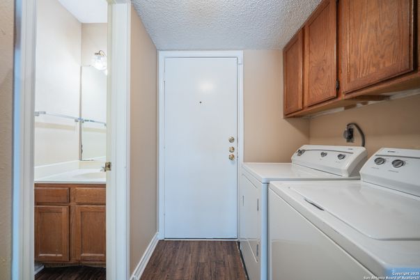 Interior, Washer, Wood Texture Flooring
