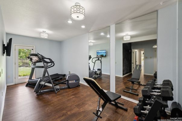Fitness Equipment, Interior, Wood Texture Flooring