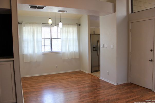 Empty room, Interior, Pendant Lights, Wood Texture Flooring