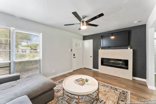 Fireplace, Interior, Wood Texture Flooring