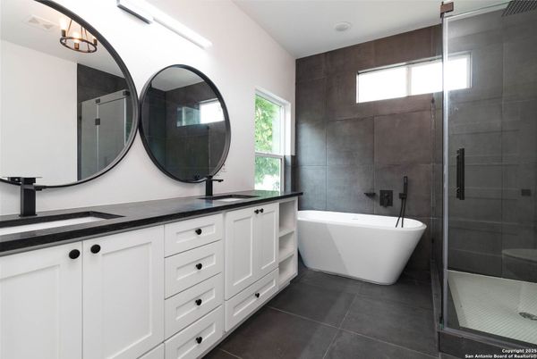 Bathroom, Dual Sink Vanities, Free Standing Baths, Glass Shower, Interior