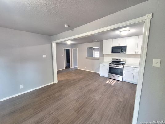 Interior, Kitchen, Stainless Steel Appliances, Wood Texture Flooring