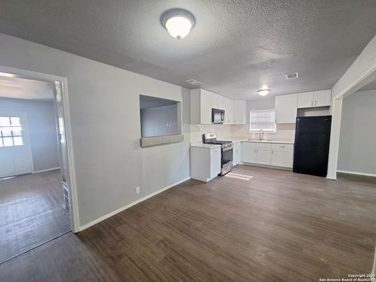 Interior, Kitchen, Stainless Steel Appliances, Wood Texture Flooring