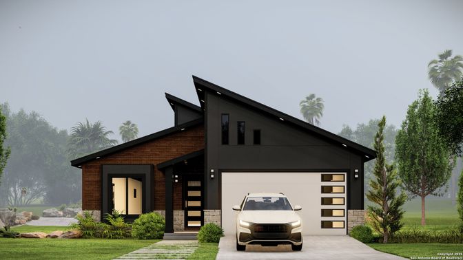 Attached, Exterior, Facade, Modern