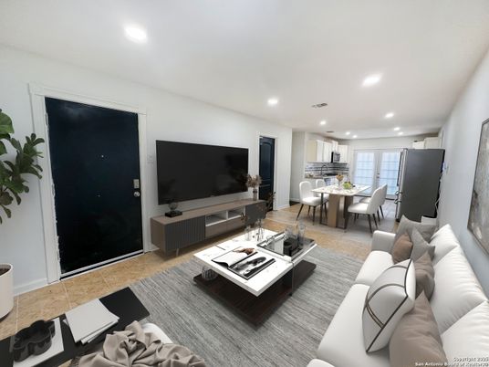 Dining room, Interior, Kitchen, Living room, Recessed Lighting