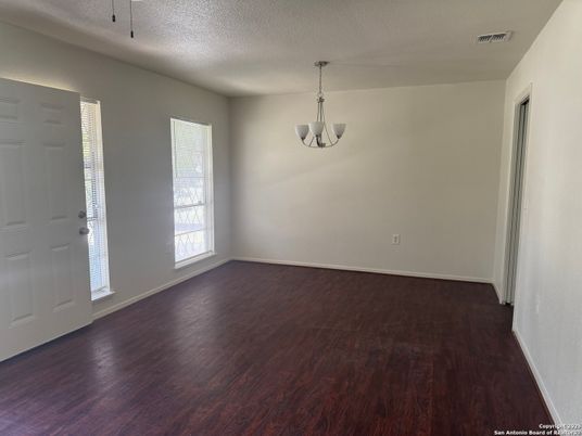 Chandelier, Empty room, Interior, Wood Texture Flooring