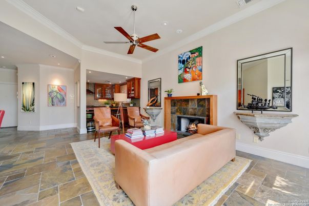 Fireplace, Interior, Living room, Recessed Lighting