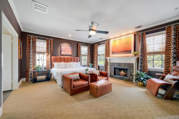 Bedroom, Fireplace, Interior, Recessed Lighting