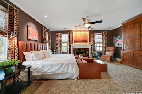 Bedroom, Fireplace, Interior, Recessed Lighting