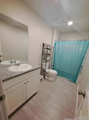 Bathroom, Interior, Recessed Lighting, Wood Texture Flooring
