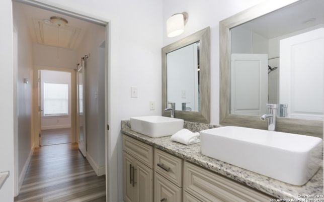 Bathroom, Dual Sink Vanities, Interior, Wood Texture Flooring