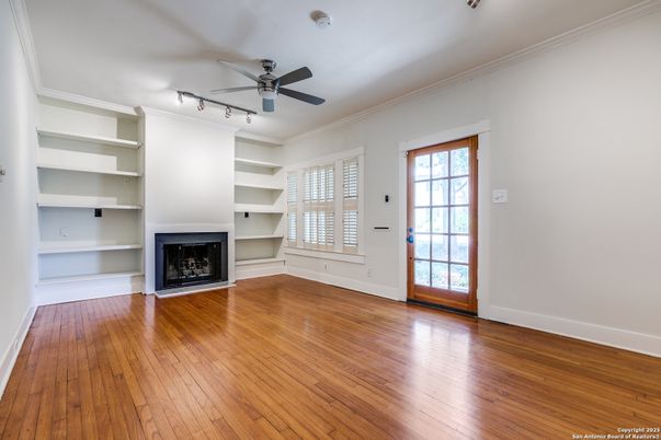 Empty room, Fireplace, Interior, Wood Texture Flooring