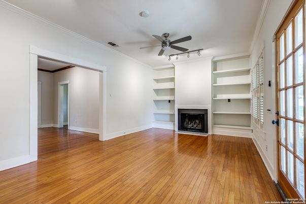 Empty room, Fireplace, Interior, Wood Texture Flooring