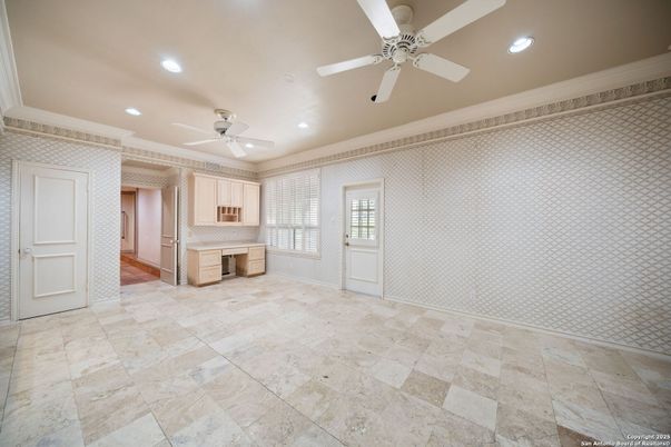 Empty room, Fireplace, Interior, Recessed Lighting