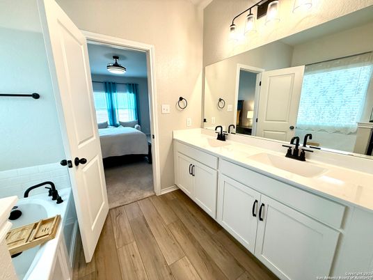 Bathroom, Bedroom, Dual Sink Vanities, Interior, Wood Texture Flooring