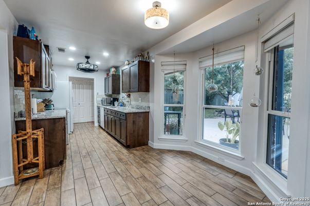 Interior, Kitchen, Recessed Lighting, Wood Texture Flooring
