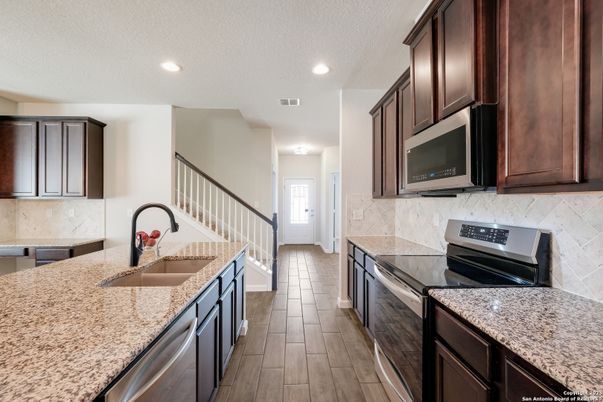 Interior, Kitchen, Recessed Lighting, Wood Texture Flooring