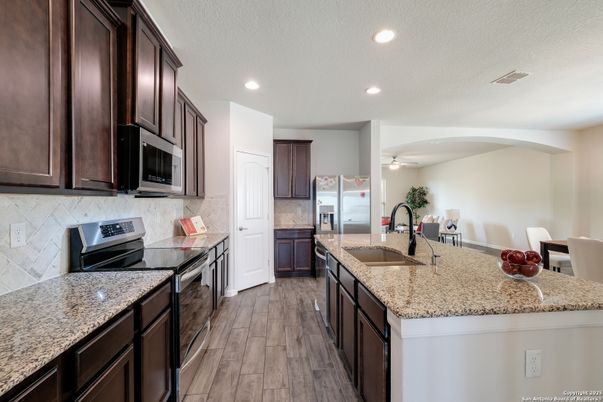 Interior, Kitchen, Recessed Lighting, Wood Texture Flooring