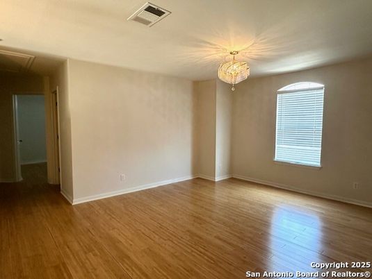 Chandelier, Empty room, Interior, Wood Texture Flooring