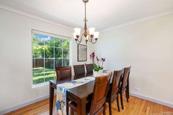 Chandelier, Dining room, Interior, Wood Texture Flooring