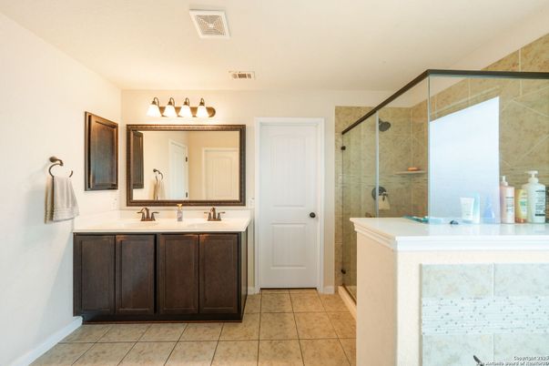 Bathroom, Dual Sink Vanities, Glass Shower, Interior