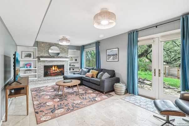 Fireplace, Interior, Living room, Stone Walls