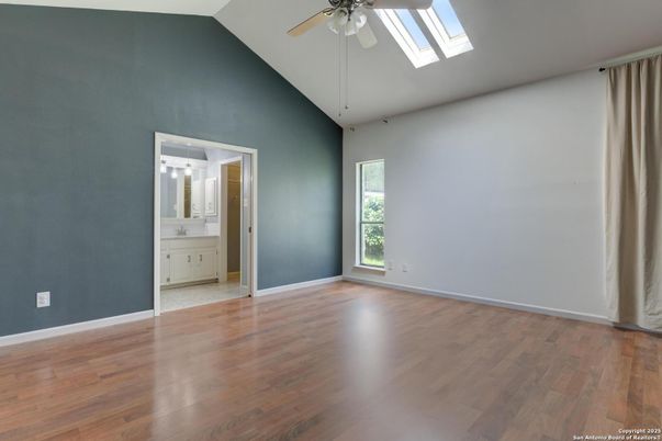 Bathroom, Empty room, Interior, Recessed Lighting, Wood Texture Flooring