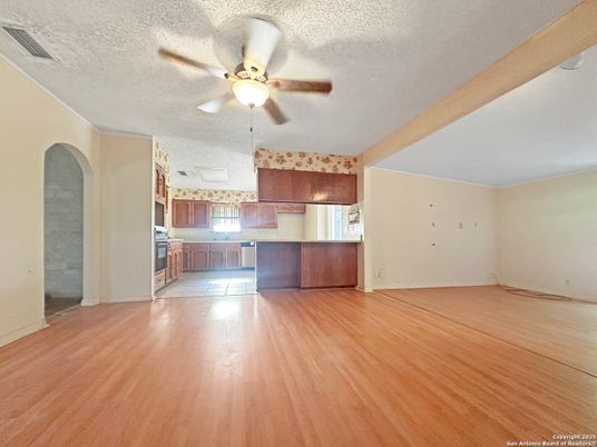 Empty room, Interior, Kitchen, Wood Texture Flooring