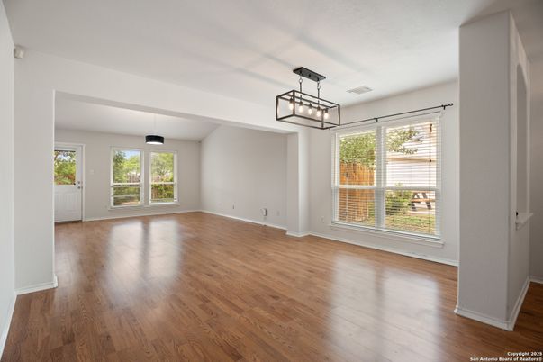 Empty room, Interior, Pendant Lights, Wood Texture Flooring