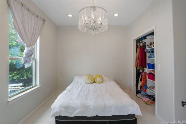 Bedroom, Chandelier, Interior, Recessed Lighting