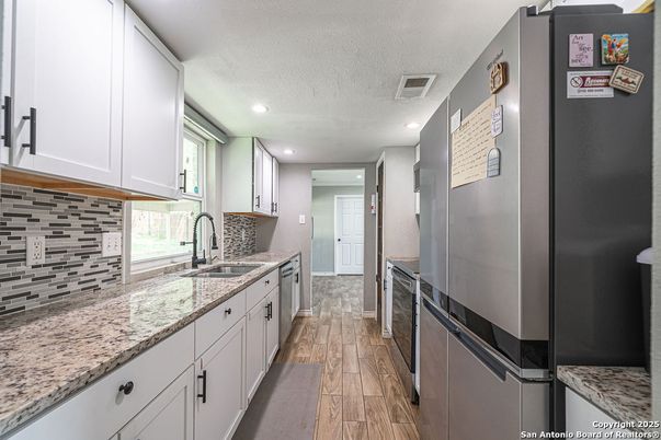 Interior, Kitchen, Recessed Lighting, Wood Texture Flooring