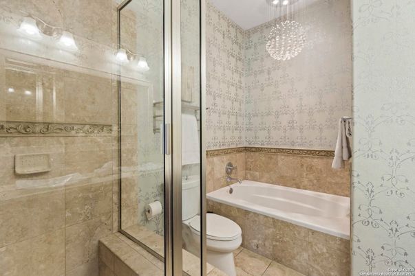 Bathroom, Glass Shower, Interior, Pendant Lights