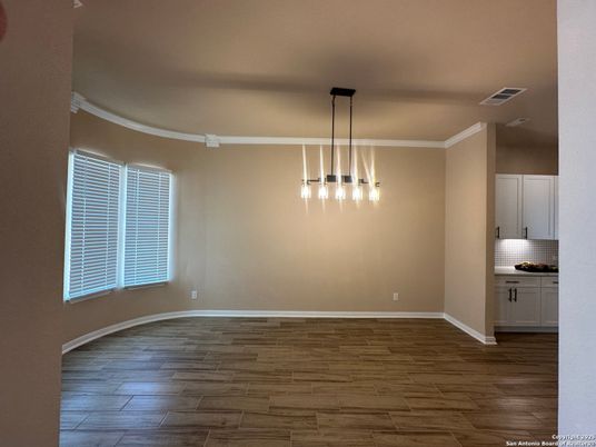 Empty room, Interior, Pendant Lights, Wood Texture Flooring