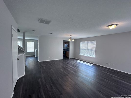 Chandelier, Empty room, Interior, Wood Texture Flooring