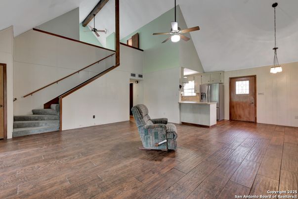 Interior, Kitchen, Pendant Lights, Wood Texture Flooring