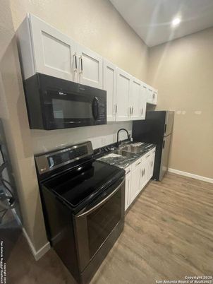 Interior, Kitchen, Recessed Lighting, Wood Texture Flooring