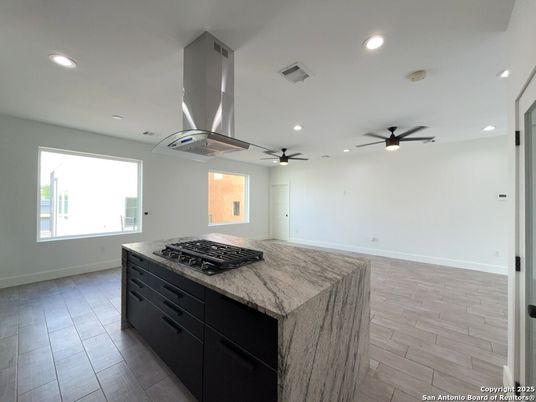 Interior, Kitchen, Recessed Lighting, Wood Texture Flooring