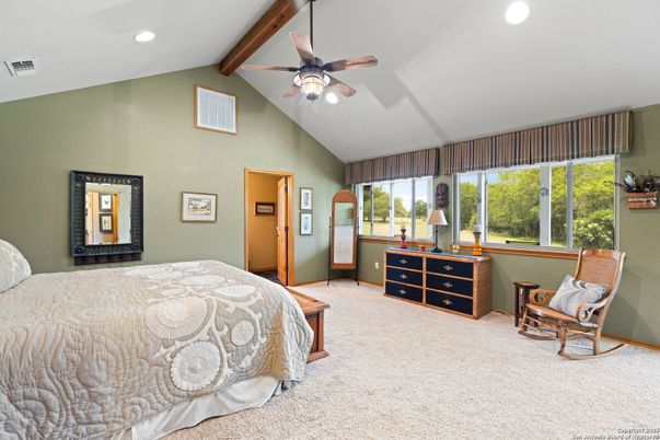 Bedroom, Interior, Recessed Lighting, Wooden Beams