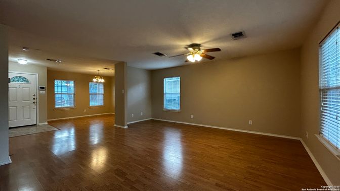 Chandelier, Empty room, Interior, Wood Texture Flooring