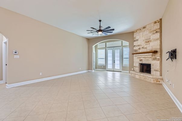 Empty room, Fireplace, Interior, Stone Walls