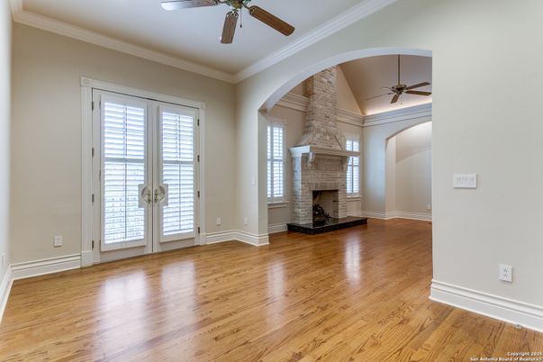 Empty room, Fireplace, Interior, Wood Texture Flooring